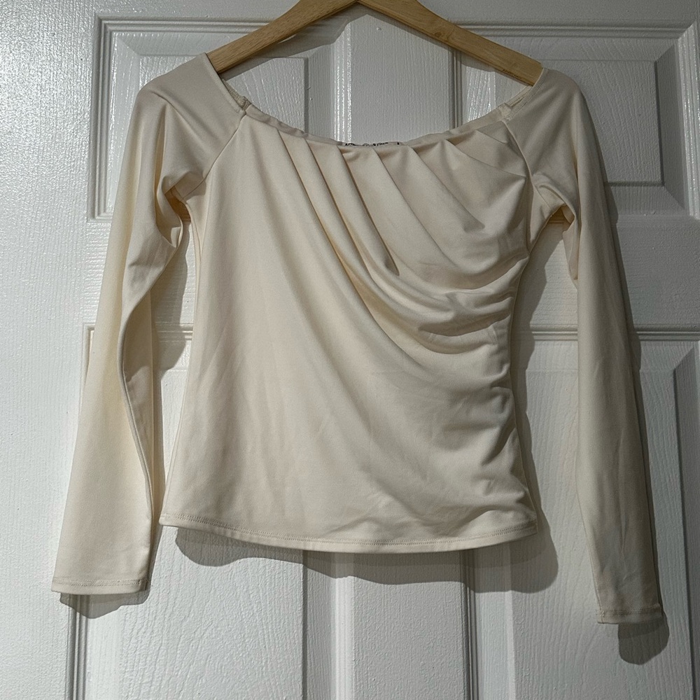 Abercrombie & Fitch Cream Long Sleeve Blouse